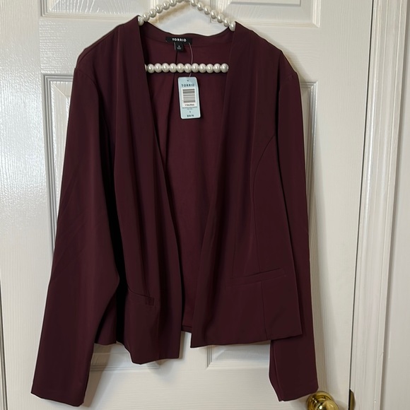 NWT Torrid Sz 2 Open Front Jacket 24”PTP, 22.5” L in back, 27”L in front - Picture 1 of 7